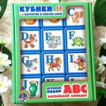 Cubes and cards for learning English